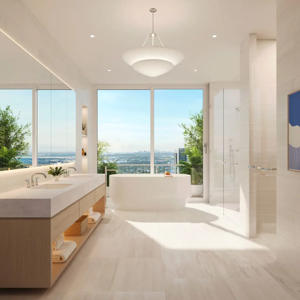 Primary bathroom at Viceroy Residences Fort Lauderdale
