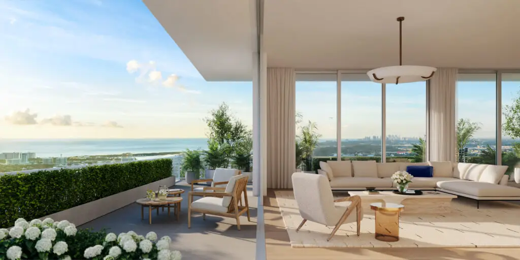 Private residence terrace at Viceroy Residences Fort Lauderdale